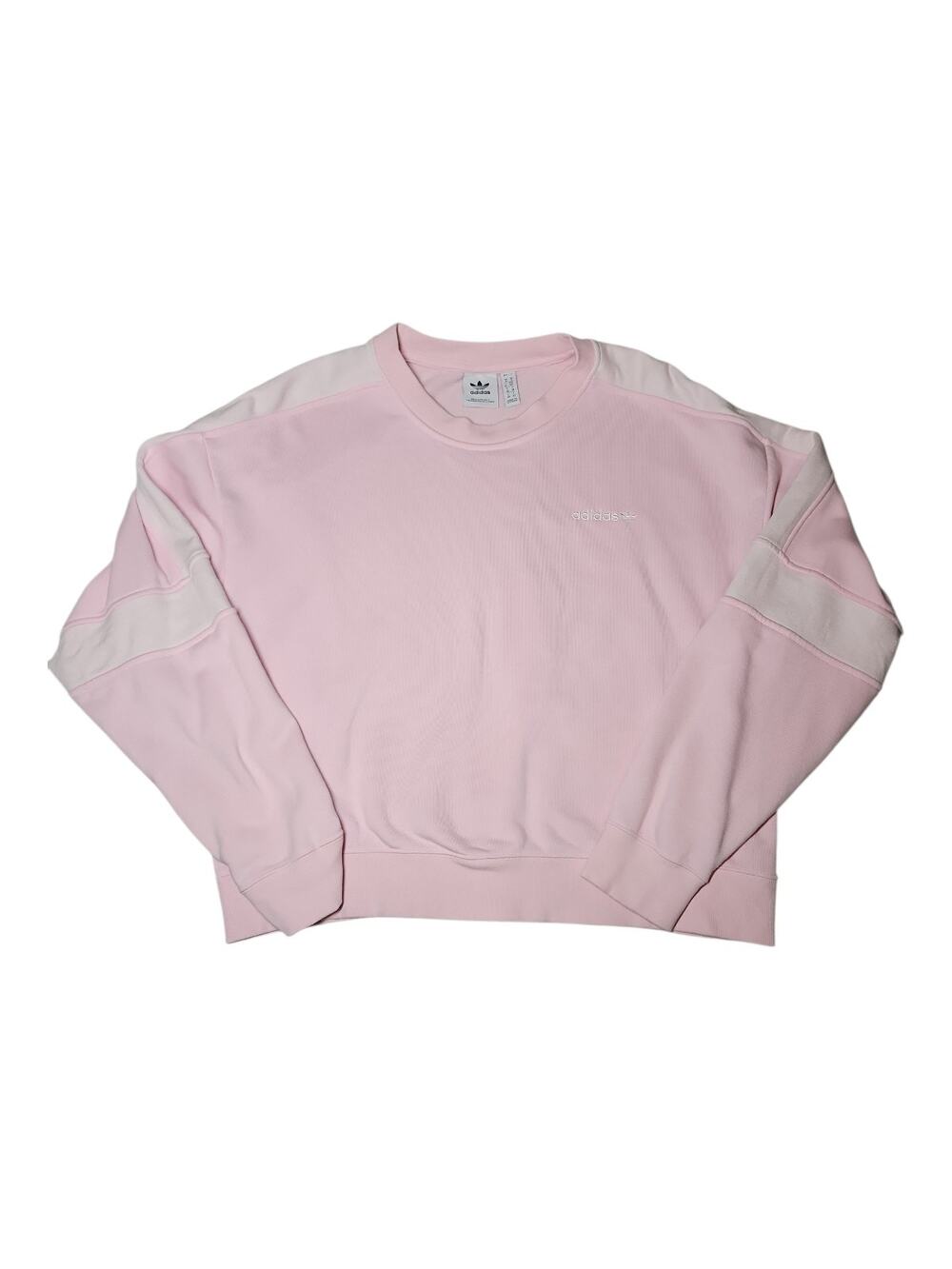 Adidas Baby Pink Vintage Logo Crew Neck Sweater Womens Size Small
